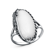 Кольцоажурное винтажное из серебра с иск. агатом