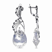 Серьги из серебра с ювелирным стеклом