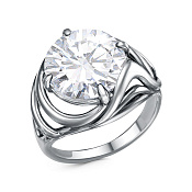 Кольцо винтажное из серебра с фианитом