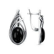 Серьги ажурные винтажные бижутерия с иск. агатом