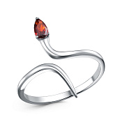 Кольцо разъемное Змея из серебра с фианитом