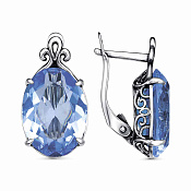 Серьги из серебра с ювелирным стеклом