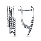 Серьги из серебра с фианитами