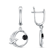 Серьги с подвесками Птицы бижутерия с фианитами