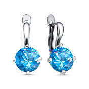 Серьги из серебра с фианитами