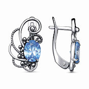 Серьги из серебра с фианитами