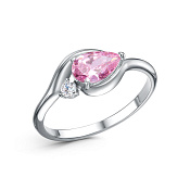 Кольцо из серебра с фианитами