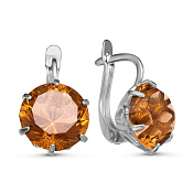 Серьги из серебра с ювелирным стеклом