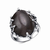 Кольцо из серебра с иск. кошачьим глазом
