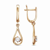 Серьги с подвесками бижутерия с фианитами