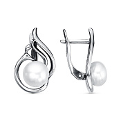 Серьги из серебра с жемчугом