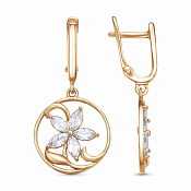 Серьги с подвесками Цветы бижутерия с фианитами