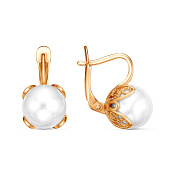 Серьги ажурные винтажные бижутерия с имитацией жемчуга