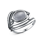 Кольцо винтажное из серебра с иск. кошачьим глазом