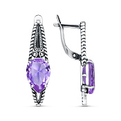 Серьги винтажные бижутерия с ювелирным стеклом