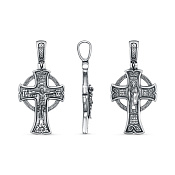 Подвеска крест Николай Чудотворец из серебра