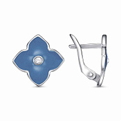 Серьги из серебра с ювелирным стеклом и эмалью