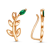 Серьги клаймберы с алмазной гранью бижутерия с иск. шпинелью