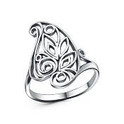 Кольцо широкое Листик бижутерия