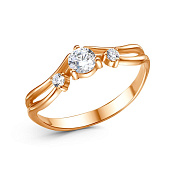 Кольцо тонкое бижутерия с фианитами