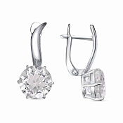 Серьги из серебра с горным хрусталем