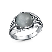 Кольцо из серебра с иск. кошачьим глазом