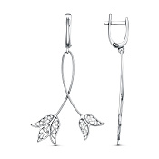 Серьги длинные с подвесками Цветы бижутерия