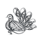 Брошь Голубь из серебра