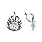 Серьги ажурные винтажные бижутерия с фианитами