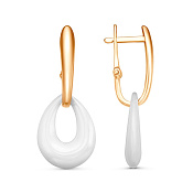 Серьги с подвесками из золоченого серебра с керамическими вставками