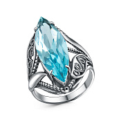 Кольцо винтажное коктейльное бижутерия с ювелирным стеклом