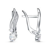 Серьги из серебра с фианитами