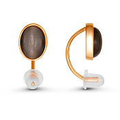 Серьги продёвки бижутерия с иск. кошачьим глазом