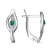 Серьги Листики бижутерия с иск. шпинелью