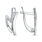 Серьги из серебра с фианитами