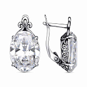Серьги из серебра с фианитами