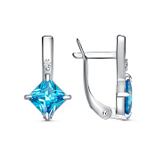 Серьги из серебра с фианитами