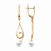 Серьги из золоченого серебра с имитацией жемчуга