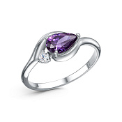 Кольцо из серебра с фианитами