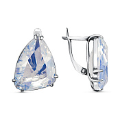 Серьги из серебра с ювелирным стеклом