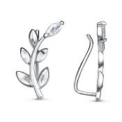 Серьги клаймберы с алмазной гранью бижутерия с фианитами