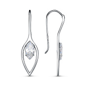 Серьги из серебра с фианитами