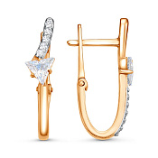 Серьги из золоченого серебра с фианитами