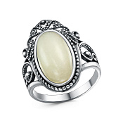 Кольцо ажурное винтажное бижутерия с иск. африканским жадом