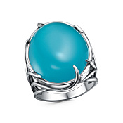 Кольцо широкое бижутерия с иск. агатом