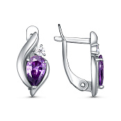 Серьги из серебра с фианитами