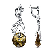 Серьги винтажные с подвесками бижутерия с ювелирным стеклом