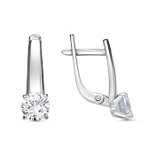 Серьги из серебра с фианитами