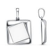 Подвеска геометрическая из серебра с иск. агатом