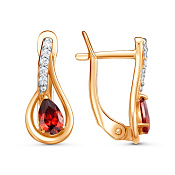 Серьги из золоченого серебра с фианитами